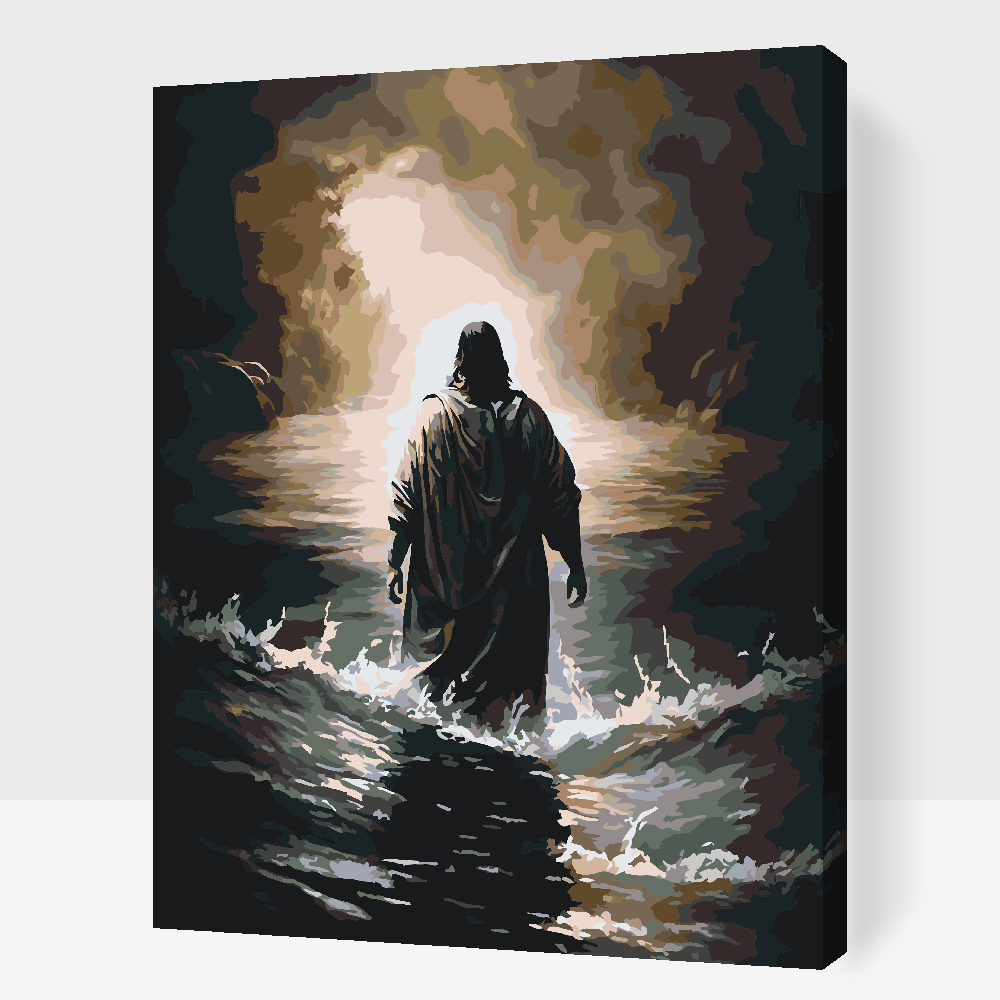 Malování podle čísel - Jesus walking on water